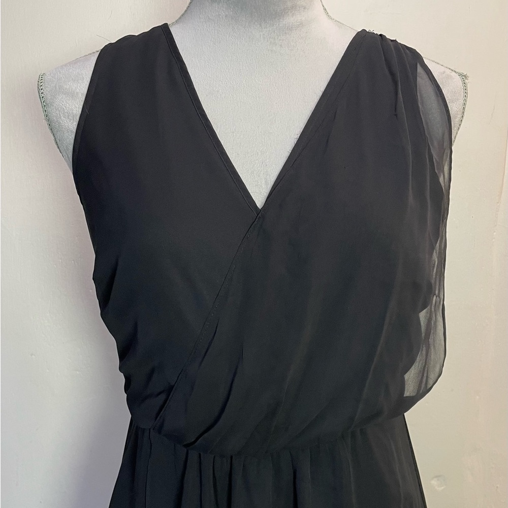 #0156 The Limited Black Sheer Overlay Open Back High-Low Dress-4 - Picture 2 of 12